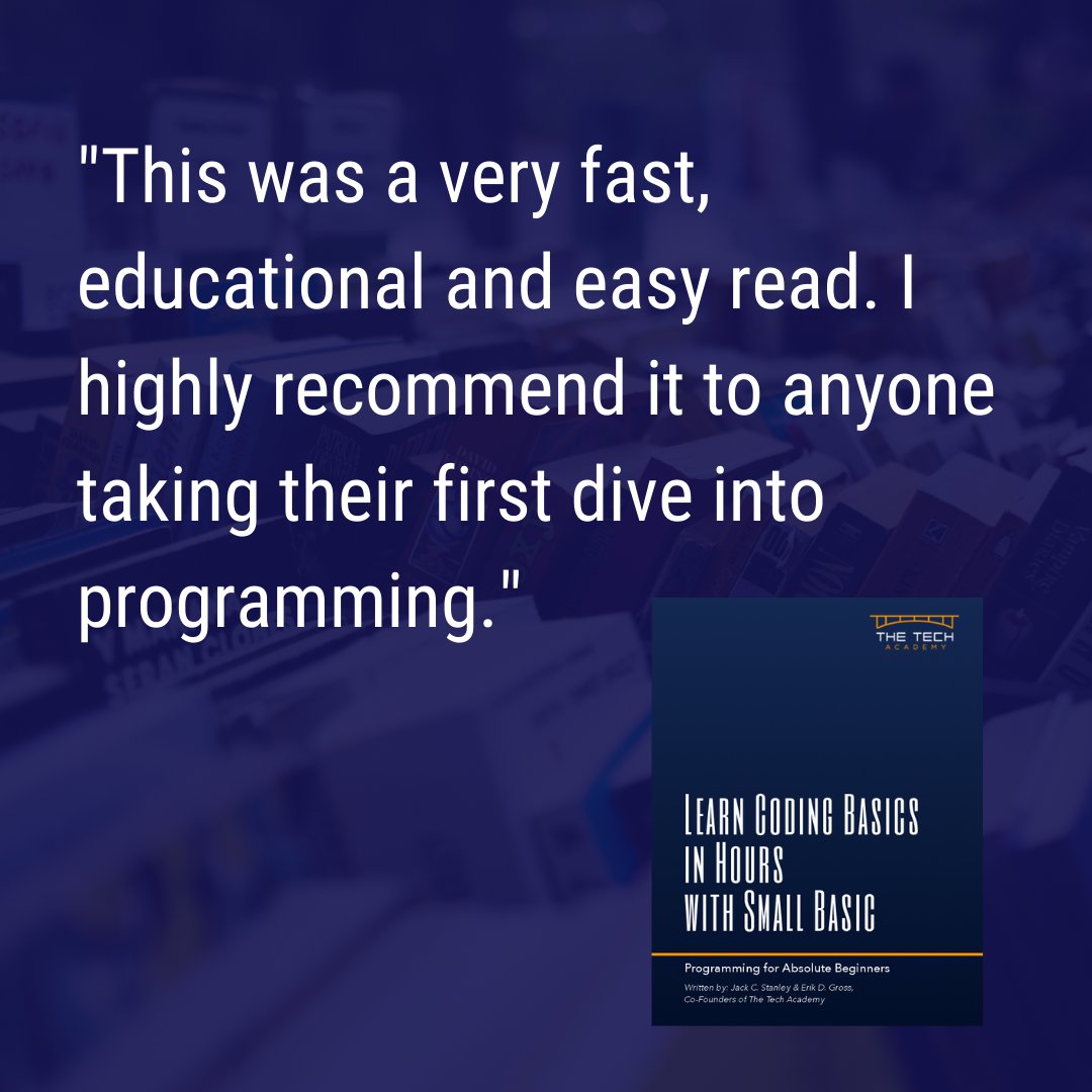TheTechAcad's tweet image. Want to learn how to code in less than a day?

This book utilizes Small Basic, a computer programming language created by Microsoft for beginners and educational purposes.

Get your copy here: amzn.to/3KMz0jd

#smallbasics #learncode #codingbook #amazon #microsoft