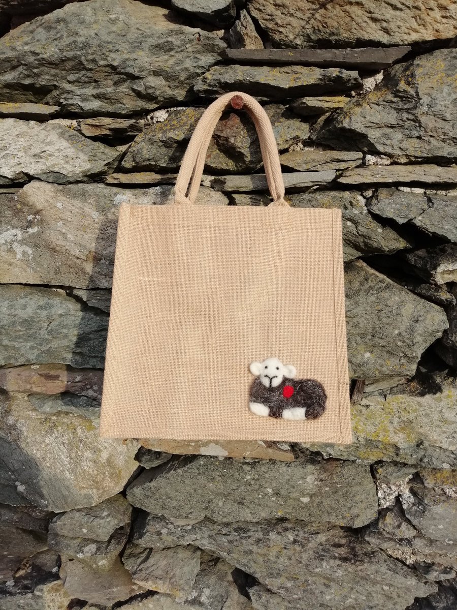 FeltedThe's tweet photo. New #herdwick #sheep #tote #bag design. Made last night, sold today! 🙌 Another one on the way tonight 🐑 https://t.co/G9d8TBfUE2