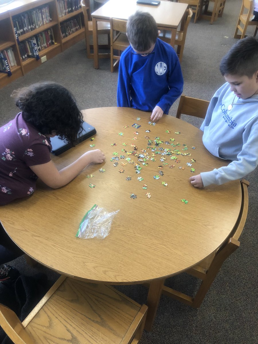 nwmediacenter's tweet photo. Unplugged team building going down in the media center w/ @Sams_class 🧩 💙 @nweseagles https://t.co/flQuEsBsKn