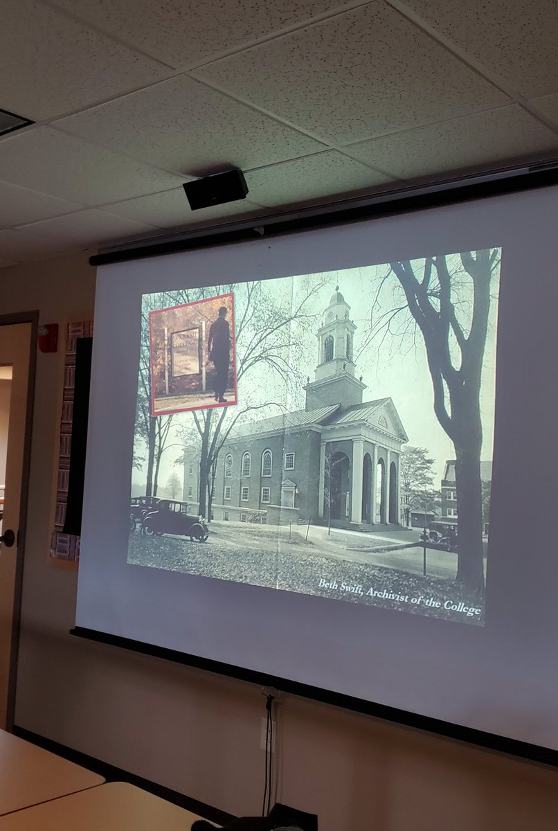ShamiraGelbman's tweet photo. So great to have @WabashCollege Archivist Beth Swift join us in #PSC210 #HIS240 today for a presentation on the development of the campus since the 1832 founding. Next week we'll join her in the #archives to kick off the course project 🙂 https://t.co/xg0GiunftD