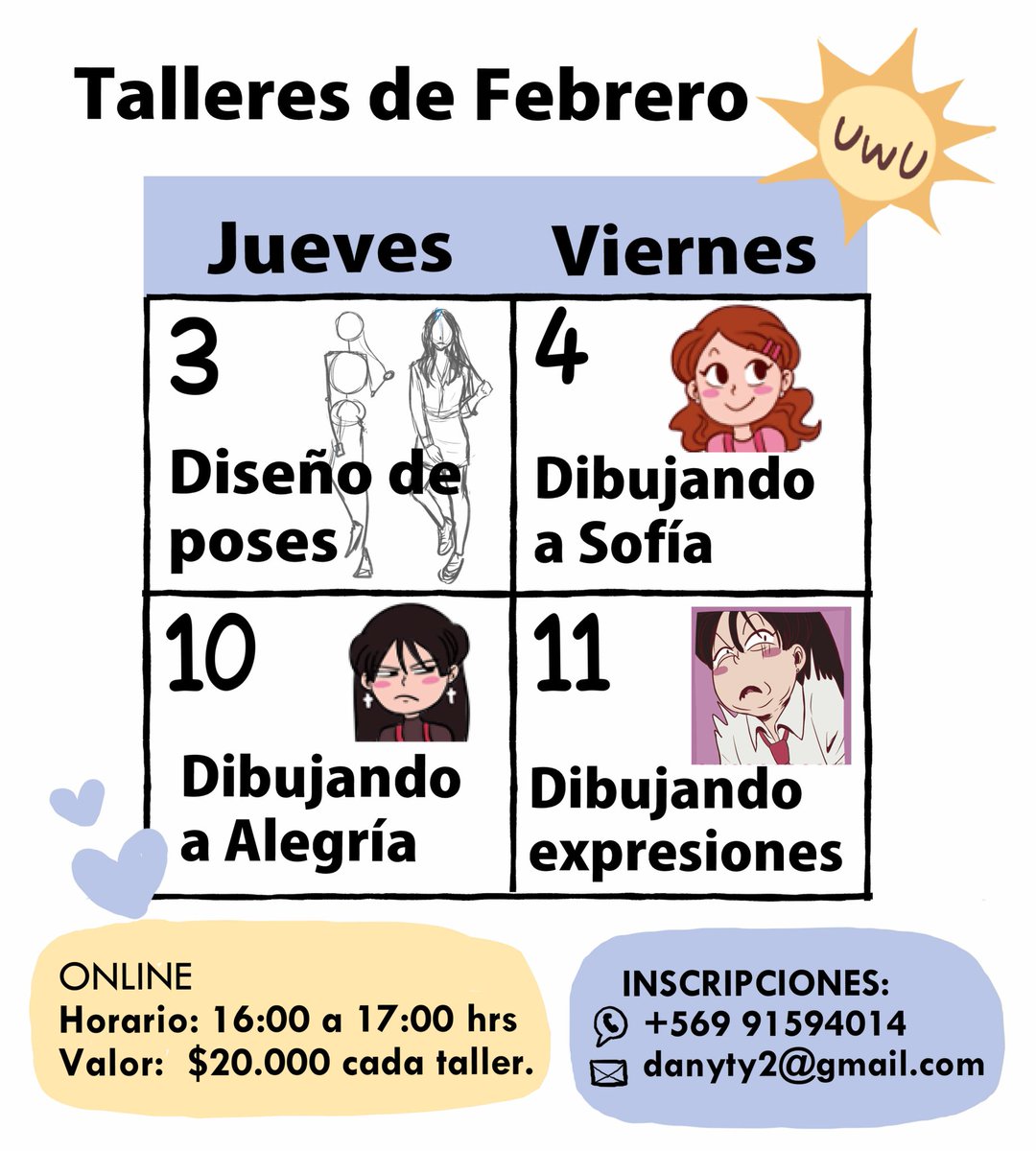 Talleres de Dibujo para Febrero 💖