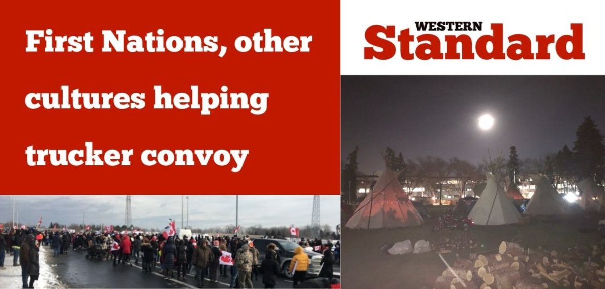 WesternStandard's tweet photo. First Nations, other cultures helping trucker convoy
https://t.co/yOuGFS93X2 #TruckerConvoy2022 #FirstNations #Hutterites #cdnpoli https://t.co/CAUd4jQgB1