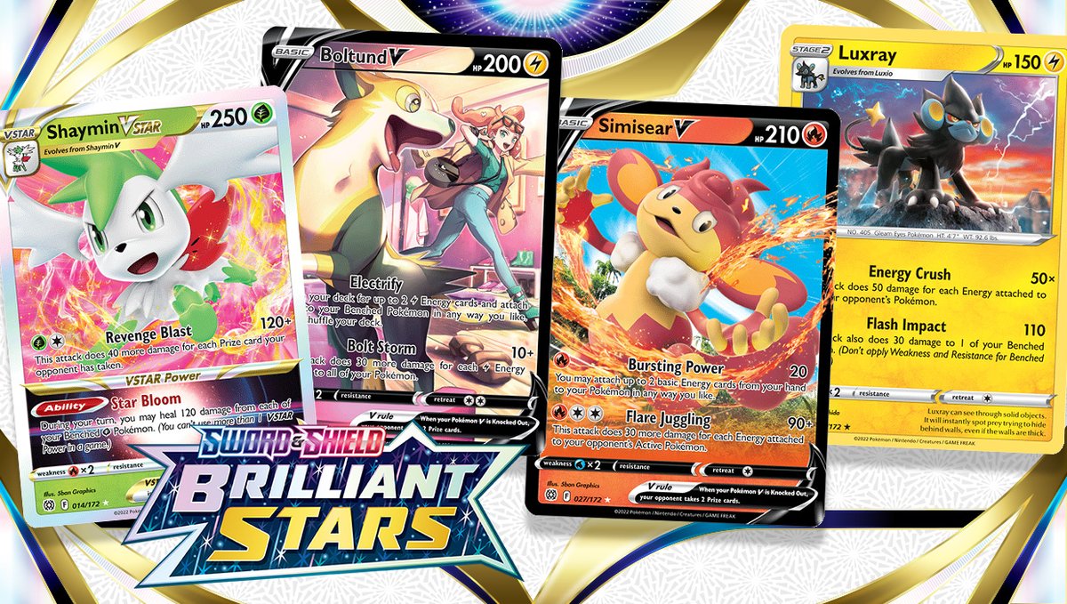 Gaze upon the cards from the upcoming #PokemonTCG: Sword & Shield—Brill...