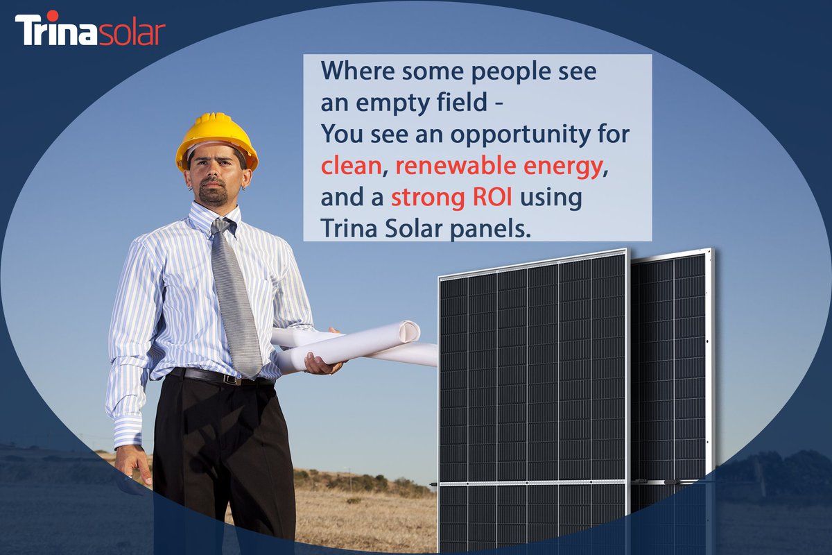 TrinaSolarUS's tweet image. When you have a big vision and you just need the right #UtilitySolar partner, #TrinaPro is the #PVSolution you need to get the job done quickly and efficiently.

Learn more about TrinaPro, the smart one-stop solar shopping solution:   bit.ly/3KSMNVh