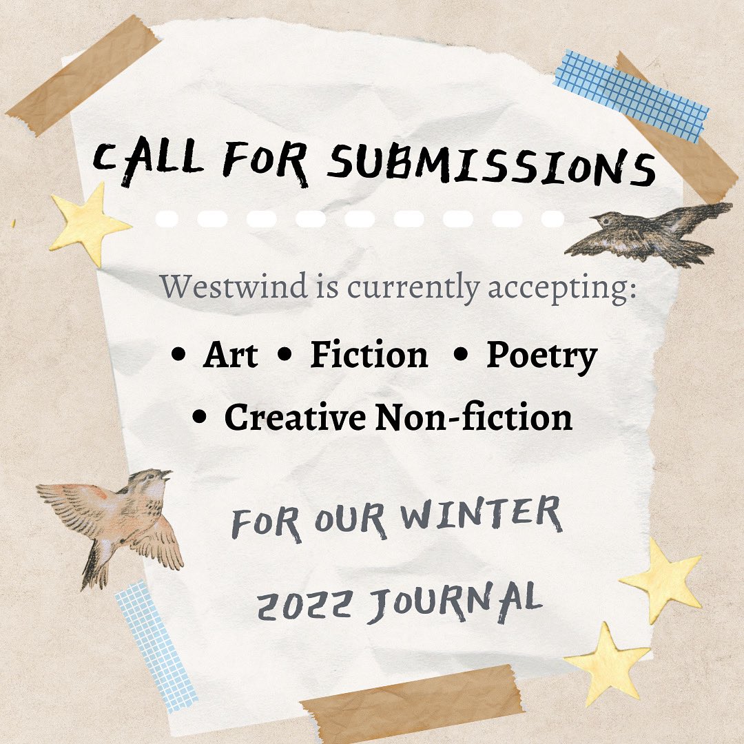 westwinducla's tweet photo. Westwind, UCLA’s Journal of the Arts, is currently open for submissions for our winter journal! Check out the website link in our bio for more info and guidelines. https://t.co/40hiuwfyyP