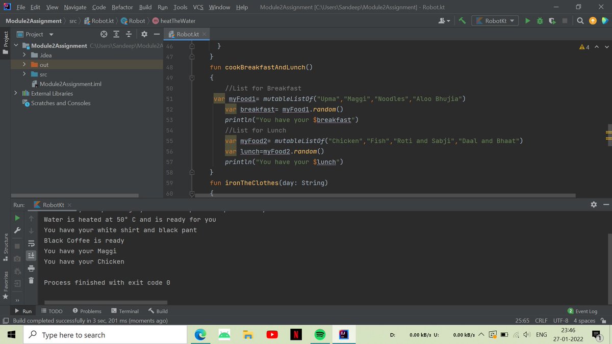 sandeeppsss_exe's tweet photo. Done with first assignment of #Kotlin basic programming .Still excited to learn many more complex #Kotlin programming stuffs. #IntelliJ #Idea #happyProgramming https://t.co/ElMmd4YlUC