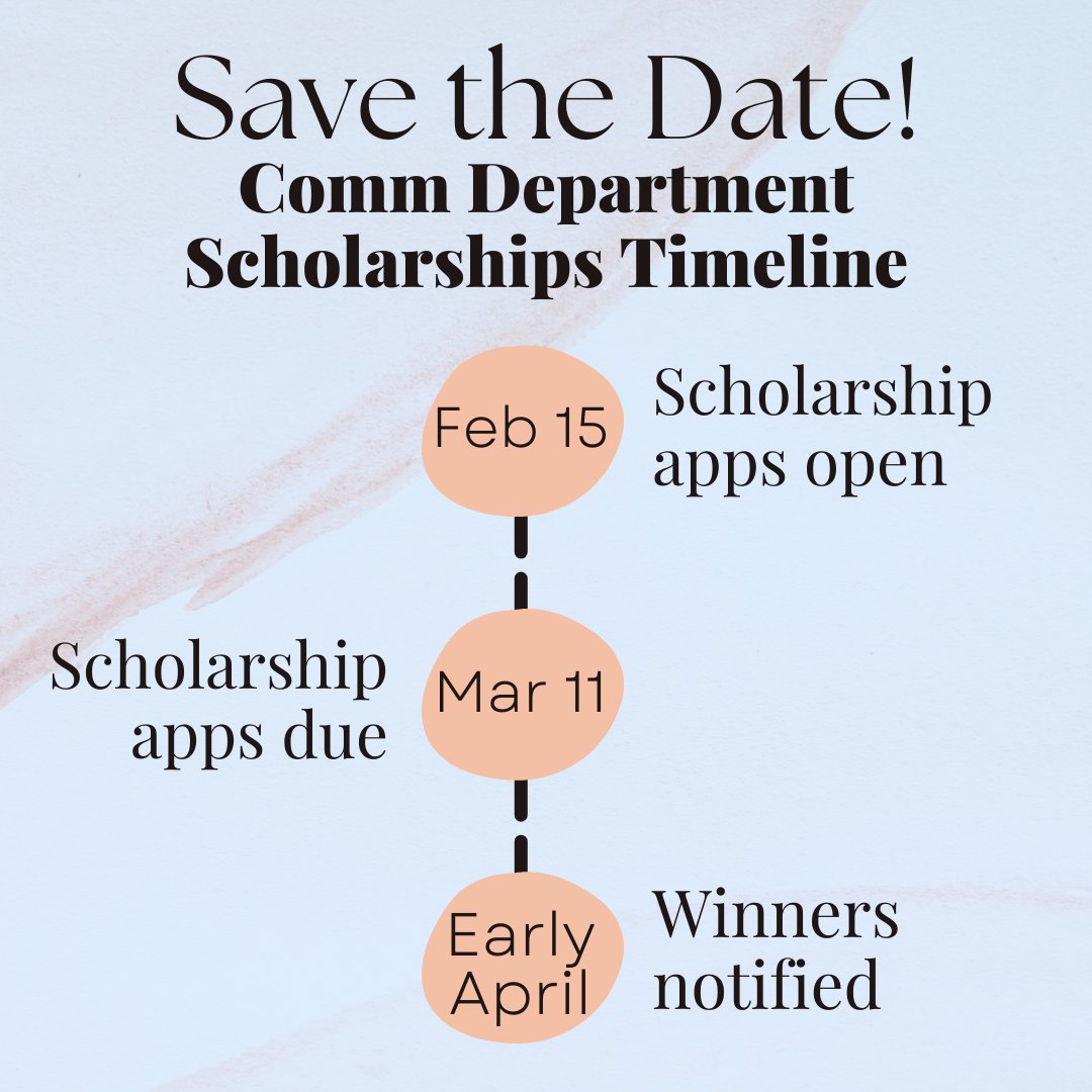 Department of Communication scholarships for 2022 open on February 15 and applications are due on March 11! Be sure to keep an eye on our social media pages for more reminders and application tips. #UTAComm