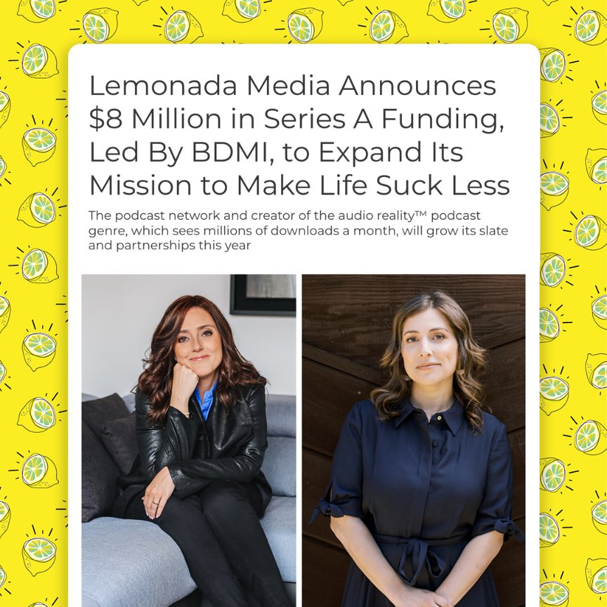 We’re grateful to announce that we’ve closed an investment round led by <a href="/BDMIFund/">BDMI Fund</a>. Our diverse staff and creator community can’t wait to expand our suite of podcasts and reach more listeners in the U.S. and beyond. Cheers to making life suck less. 🥂 prn.to/3rQzBHU