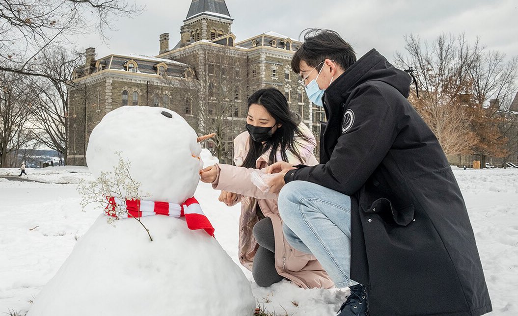 Cornell's tweet photo. There’s snow place like Cornell! ☃️ https://t.co/OrFWMlnFgA