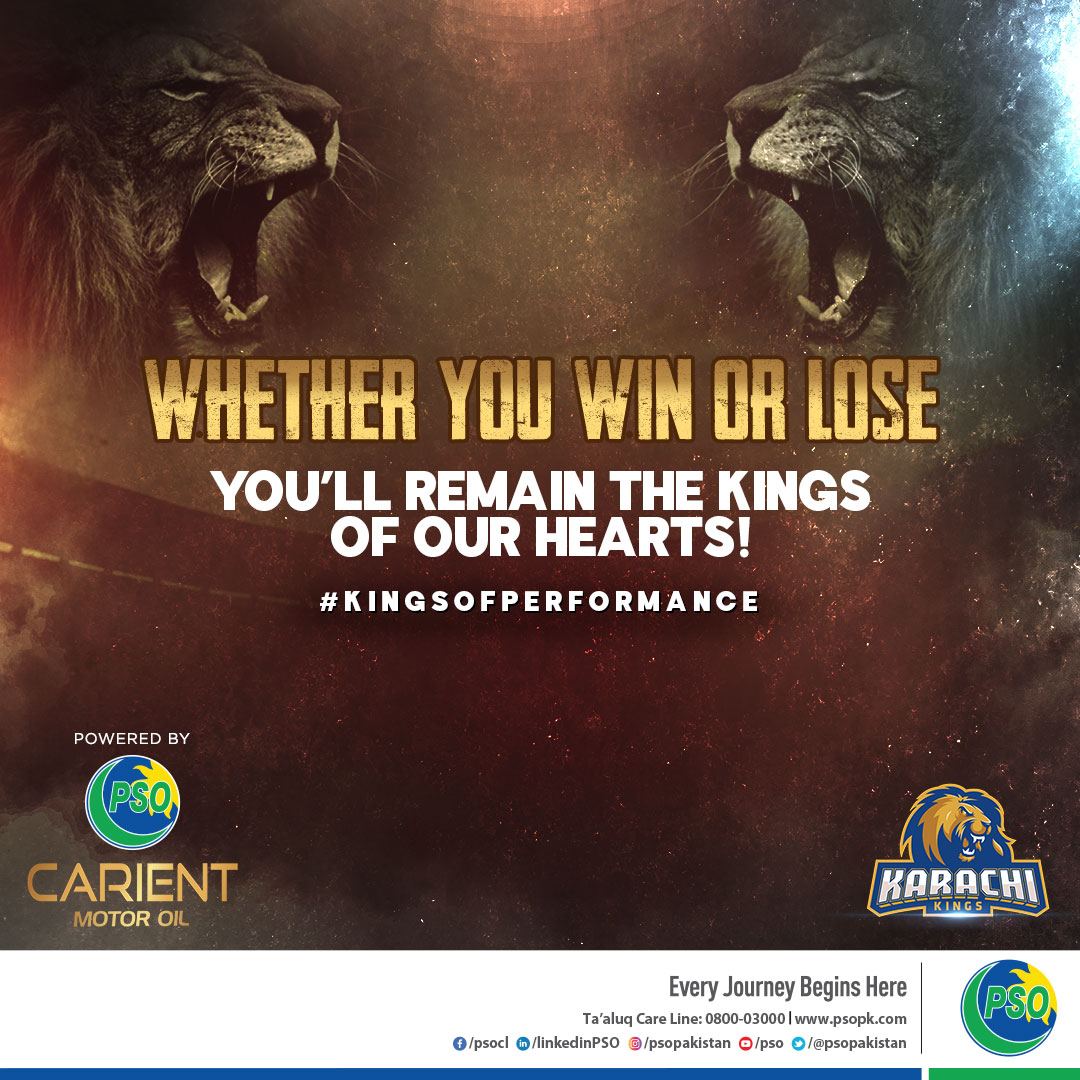 PSOPakistan's tweet photo. Whether you win or lose, you will remain the Kings of our hearts.
We wish you good luck for the next match!
#PSO #PSOCarient #CarientMotorOil #KarachiKings #KingsOfPerformance #PSL2022 #PSL7 #PakistanSuperLeague https://t.co/QCXyQyU89b