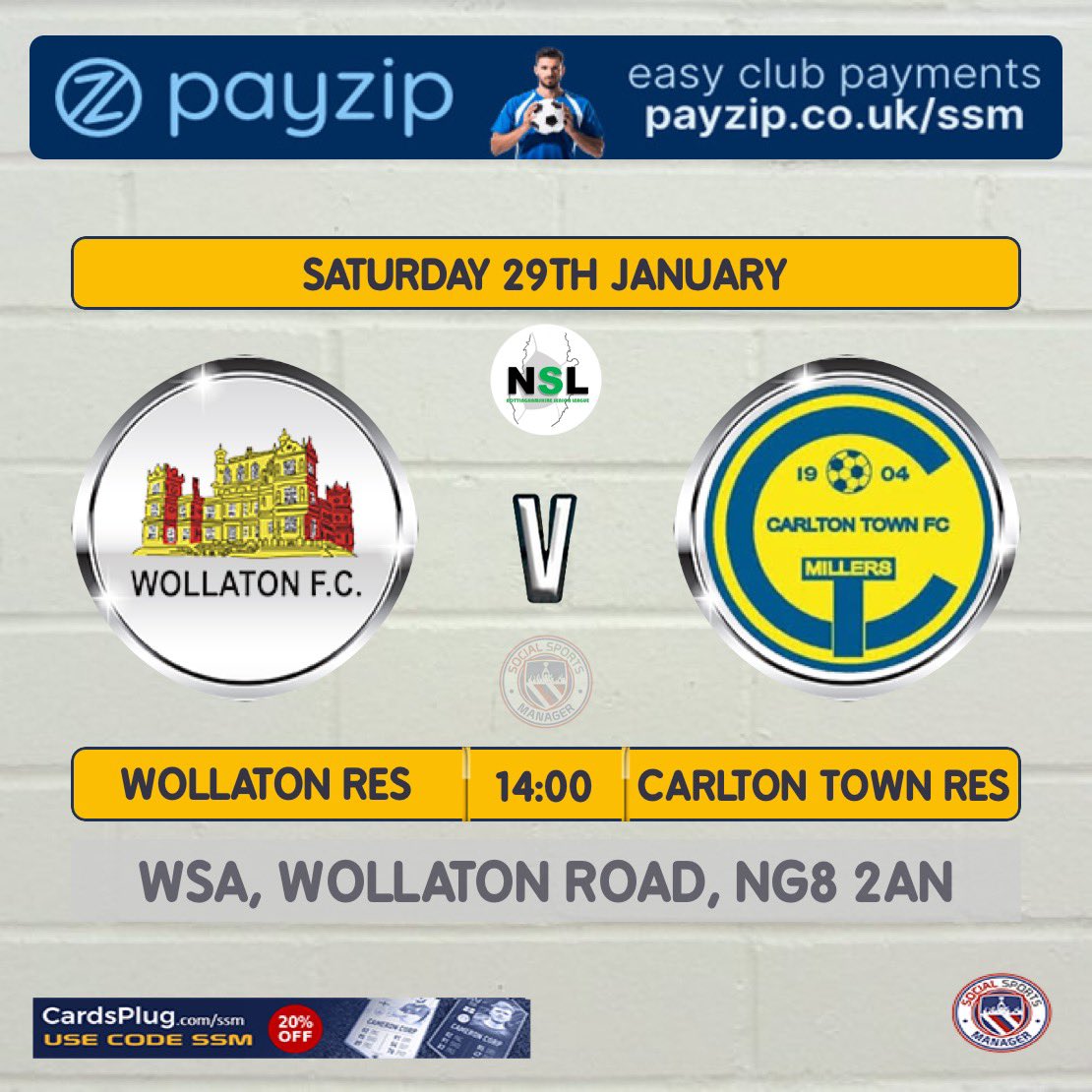 wollatonfc's tweet photo. The reserves are at home this weekend when they take on Carlton Town Lions

📆 Saturday 29th January 
⚽️ @johnnykil1 
🏆 Nsl foundation Division
🕖 2:00 kick off 
📍 Wsa, wollaton road, ng8 2an
#cmonyousugarbags #UTW⚽️💙 https://t.co/qF2uJmaBJy