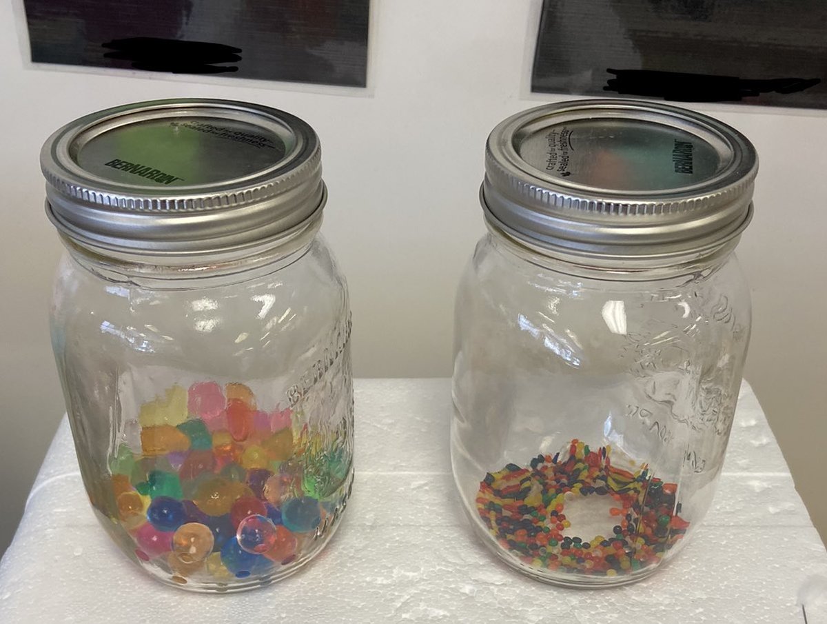 Today we worked on our predictions with orbeez… how many in the jar and how full will the jar get once the orbeez absorb all the water? #ocsbScience #ocsbKindergarten <a href="/AssisiOCSB/">St. Francis of Assisi School</a>