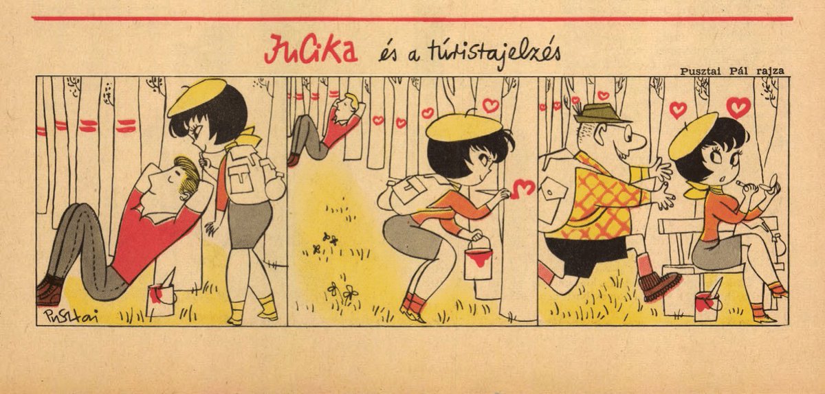 JucikaInOrder's tweet photo. 208. Jucika And The Trail Marks.
Published in Ludas Matyi on the week of April 3rd-9th, 1961. (Dated Apr. 6th)
#jucika #jucikainorder #jucikachronological #LudasMatyi #April1961 #Pusztai #PusztaiPál #PálPusztai https://t.co/Tg7U6GxF5w