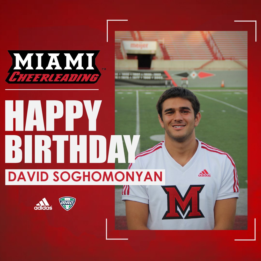 Our next #HappyBirthday shoutout goes to first year and sophomore, David! We hope you enjoyed your day! #miamiucheer #LoveandHonor