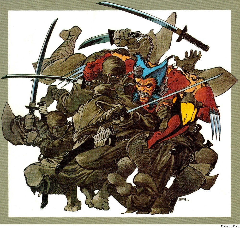 First piece of art I ever saw by Frank Miller. I was 8. It changed everything. Happy birthday Frank! 