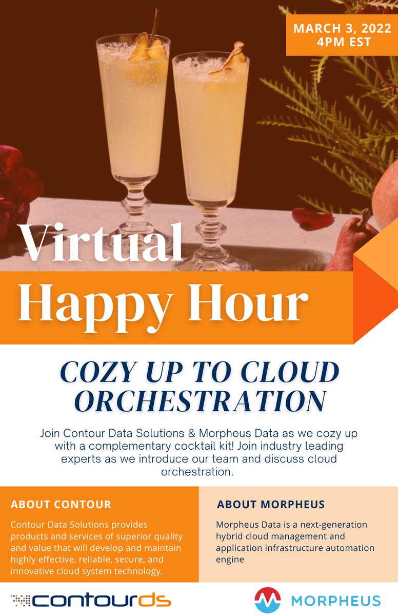 contourds's tweet photo. We ❤️ Virtual Happy Hours, and we are SO excited for this next one coming up with @MorpheusData !

Registration open through 2/16 ⬇

https://t.co/IztwgXXkqt https://t.co/Y9dGgU3RWg