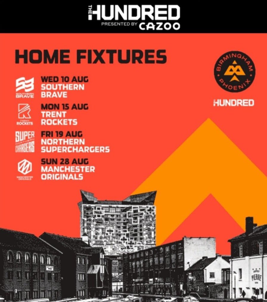PhoenixKnights3's tweet photo. 2022 Fixtures 🎉🥳🧡

Who’s excited for the return of the mighty #BirminghamPhoenix and #TheHundred then? https://t.co/fgdx6QsoVZ
