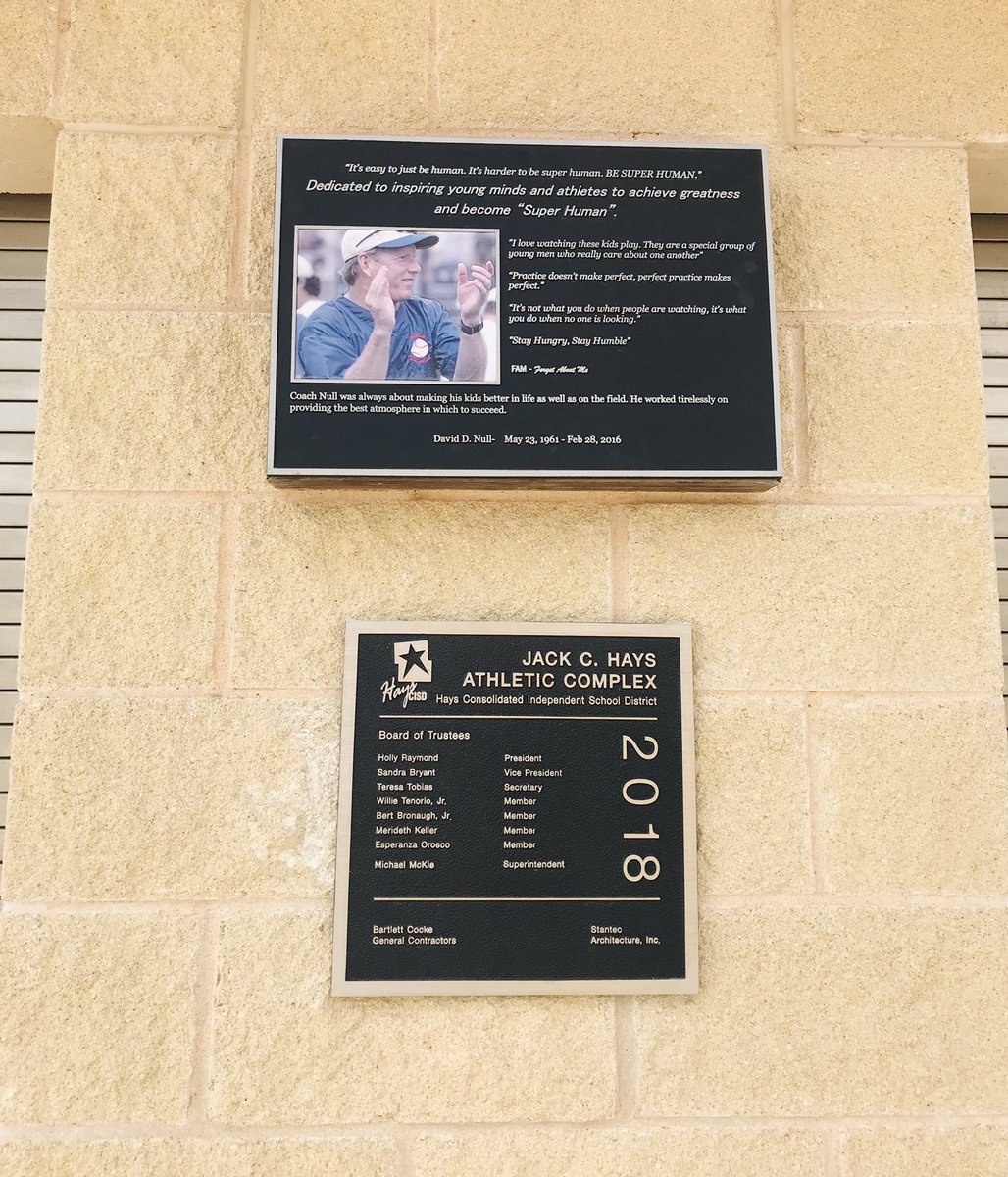 Jack C Hays High School Athletics (@gohayshawks) on Twitter photo His memorial now graces the New Baseball Complex- we are so honored to have him watching over our kids. #Legacy <a href="/Hawk_Hardball/">Hays Hawks Baseball</a> #CoachNull <a href="/Hays_Hawks/">Hays High School</a> His memorial now graces the New Baseball Complex- we are so honored to have him watching over our kids. #Legacy <a href="/Hawk_Hardball/">Hays Hawks Baseball</a> #CoachNull <a href="/Hays_Hawks/">Hays High School</a>