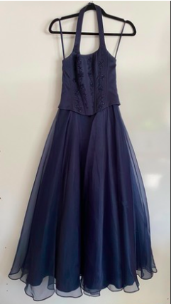 ShopComeback's tweet photo. Michaelangelo Navy Halter Prom Dress.  Gorgeous gown!  Corset top with beading.  Available now on Comeback. #gown #prom #promdress #promseason #formalwear #highschool  https://t.co/RV7XUq2ocZ via @ShopComeback https://t.co/GSGbJt7e1I