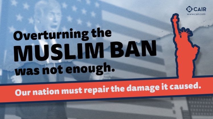 ngh2017's tweet photo. Today is the 5th anniversary of the passing of the #MuslimBan. The hateful act has left families separated and thousands of people still unable to enter our nation. It's not enough to end the ban. @POTUS must address its ongoing harmful effects. https://t.co/BXgciYa0Ch