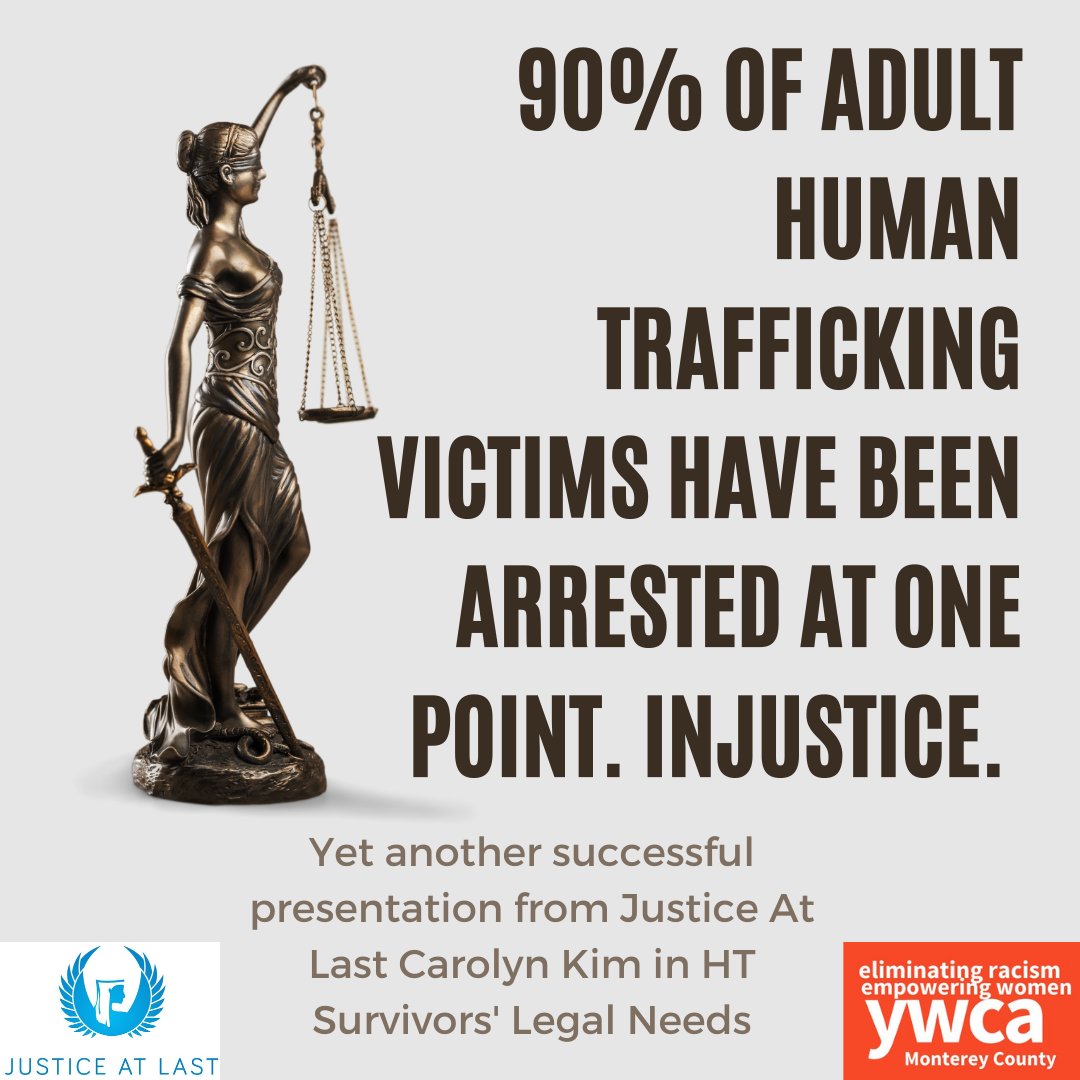 ywcamc's tweet photo. #ywcamc has been active this month with webinars addressing human #trafficking.  Thanks for your time and effort @Justiceatlastbayarea  #women  #humanrights #education https://t.co/wyA90dHEIN