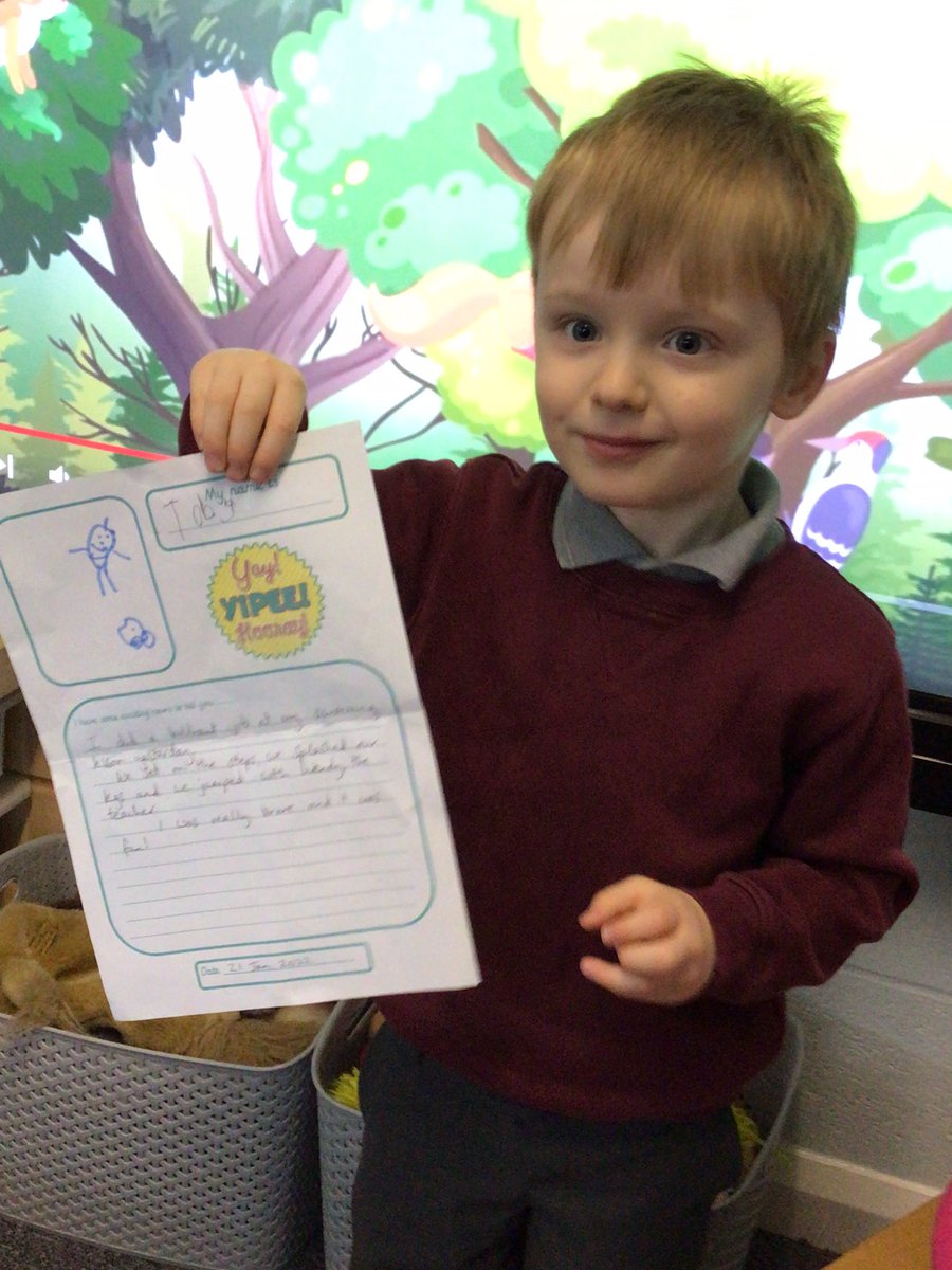 TyntesfieldN's tweet image. We’ve had some exciting news from home! We heard about some great progress with swimming lessons and listened to a story by our very own budding author 😀
