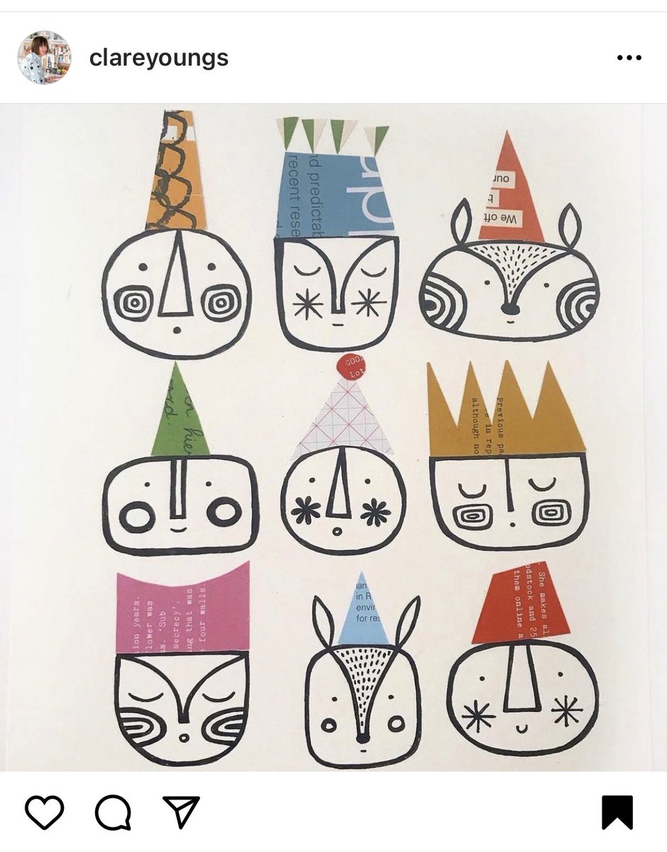 These Clare Youngs inspired creatures/people made my day. 1st graders <a href="/Sharksightings/">DNewman</a> did an awesome job of following directions and adding funny hats to their artwork!