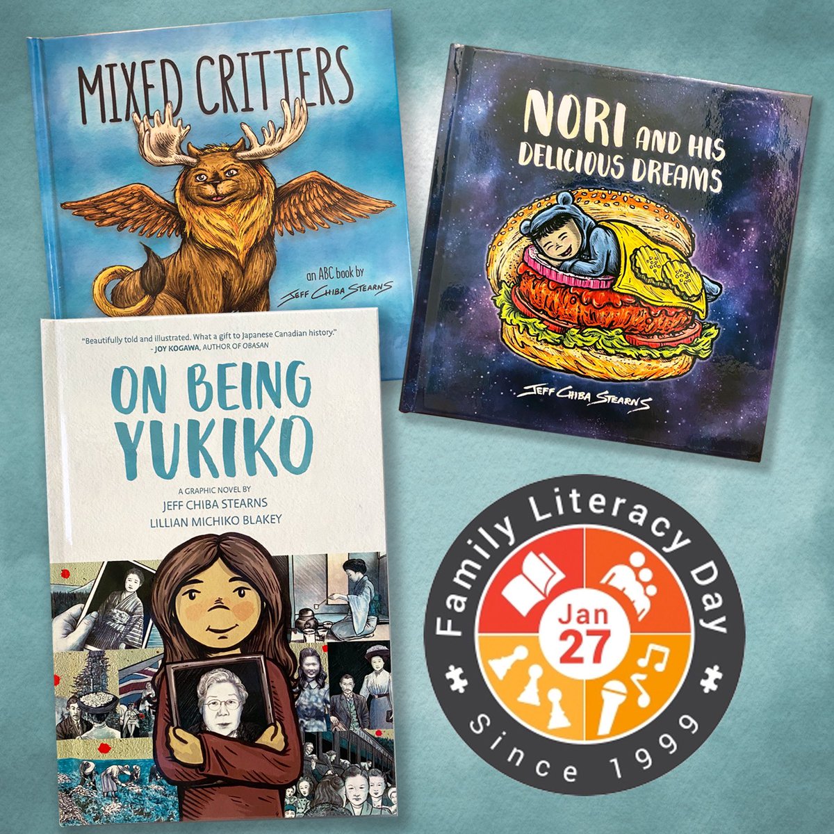 Today is Family Literacy Day! Celebrate by grabbing some books off the shelf, curlin’ up with the fam and sharing the gift of literacy! If you’re looking for some books that celebrate family, check out my goods! Available at meditatingbunny.com  #graphicnovel #childrensbooks