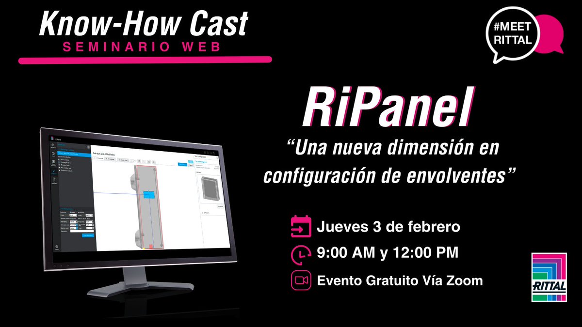 RittalMX's tweet photo. Rittal México le invita al 1er Know-How Cast 2022
RiPanel es una nueva e intuitiva herramienta para la configuración de gabinetes y armarios.
📆Jueves 3 de Febrero
Registro:
9:00 AM ➡️ https://t.co/h9mViyzhRD
12:00 PM ➡️ https://t.co/y92mjd6MVo
#RittalMx #RiPanel #Rittal https://t.co/qSMOgR9B4R