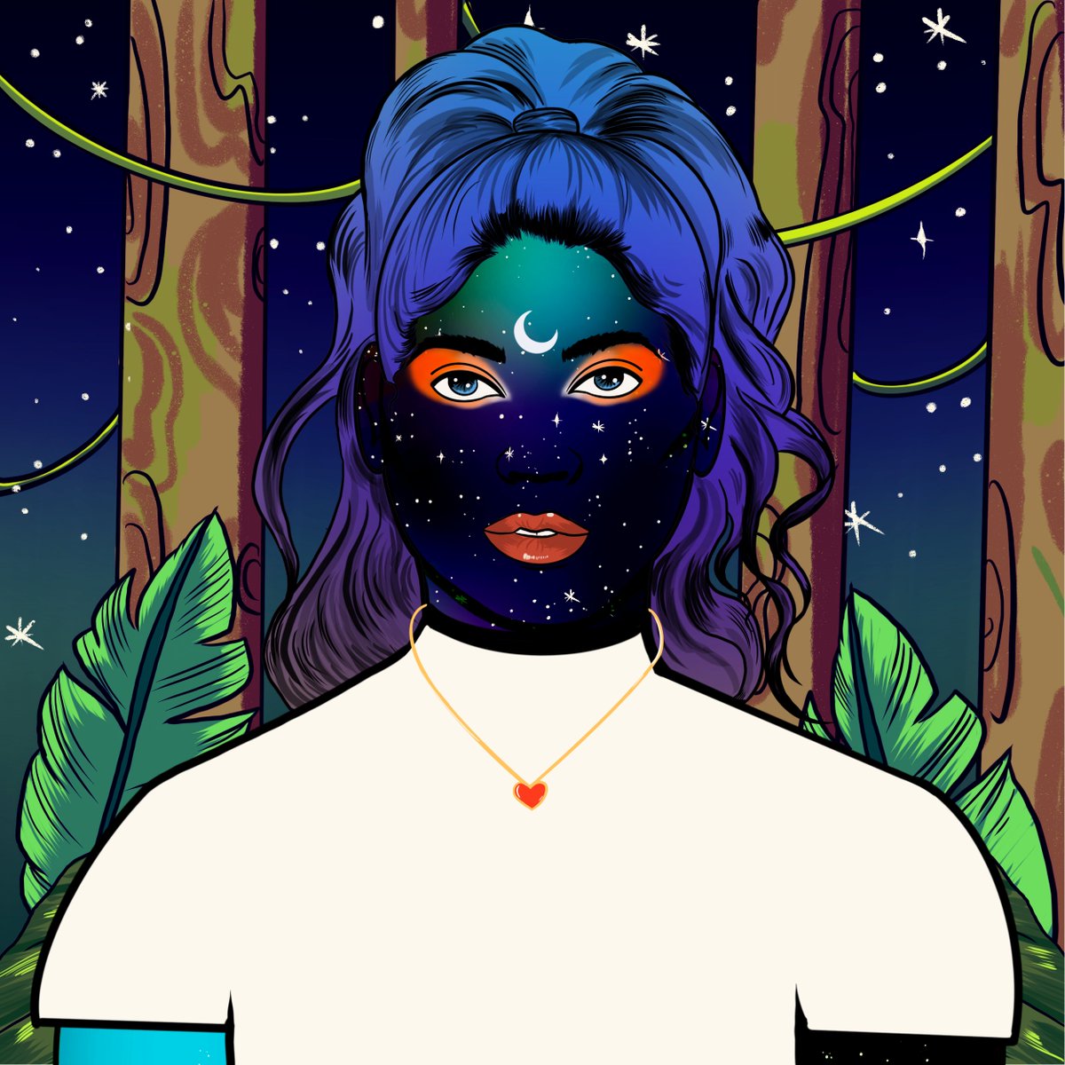 WomenriseNFT's tweet photo. Women Rise NFT # 9423 makes us feel calm.

Our creator, @Maliha_z_Art, shared that while all the assets in the collection meant a lot to her, this skin was meant to remind us that darkness of the night allows us to see the stars. Same can be true for the dark moments in our lives https://t.co/OgD1oi0G8L