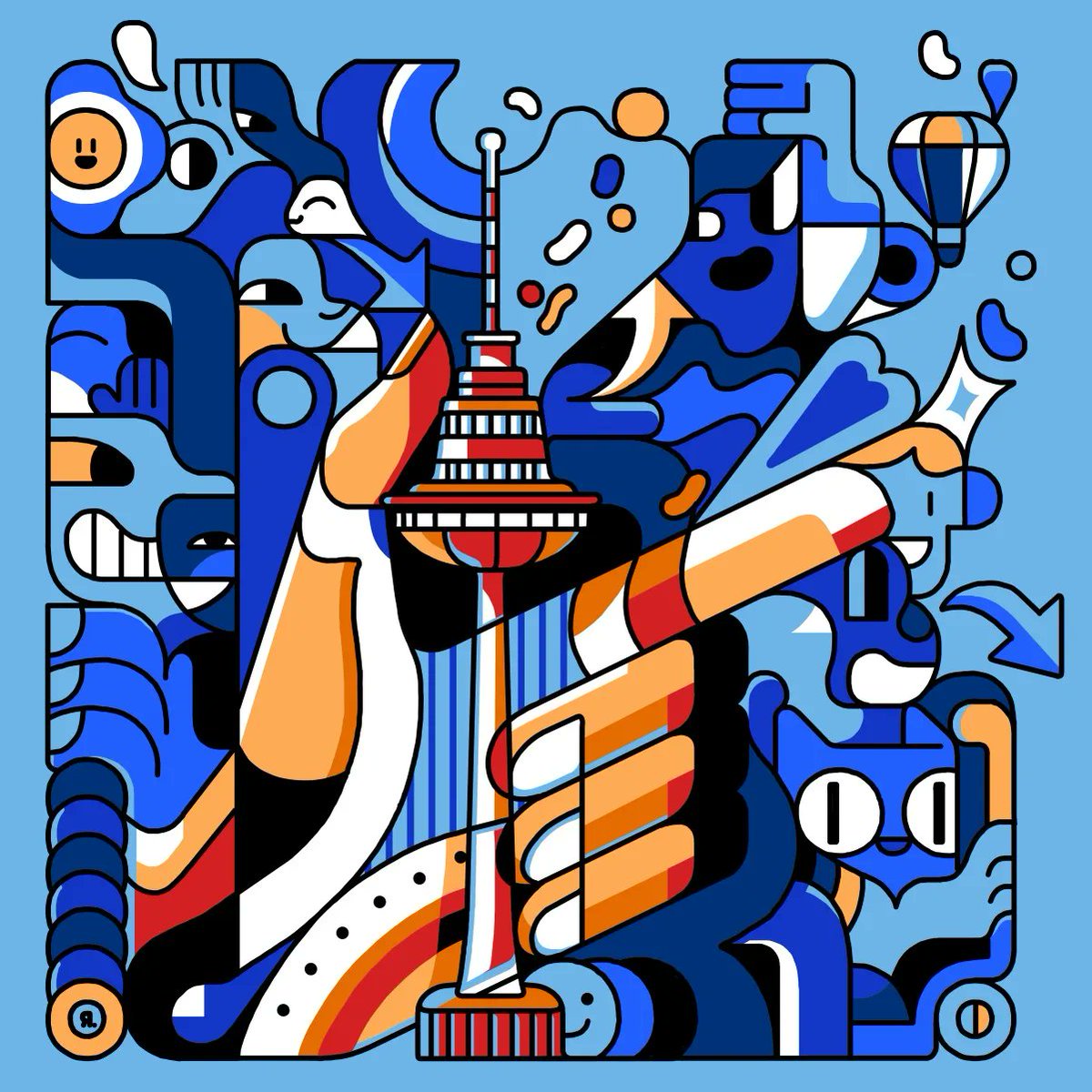 ettoja's tweet photo. Illustration for the #vilnius city 700th birthday 🎂 #ettoja #art #illustration https://t.co/f54BkVNAzY