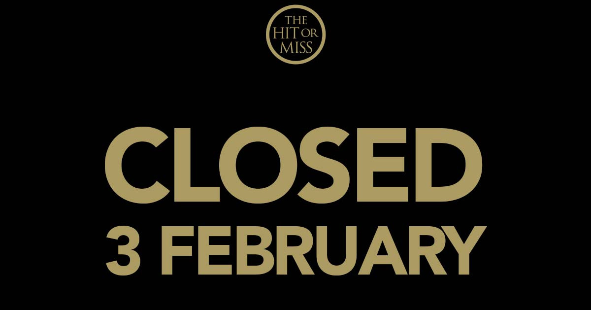 HITorMISSPennSt's tweet photo. Please note we will be shut all day on Thursday 3rd February 2022 for a private function.
Back to normal after that, apologies for any inconvenience… https://t.co/Qu4Vb2Gz19