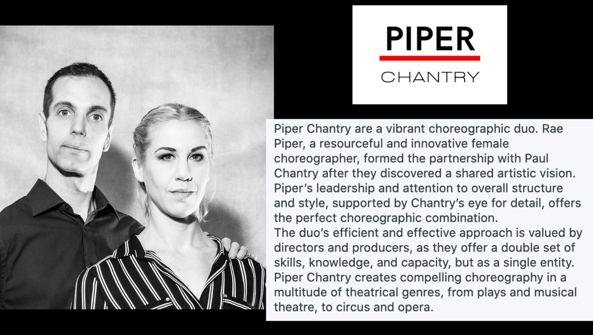 piperchantry's tweet image. PIPER CHANTRY
Piper Chantry - a vibrant choreographic duo.

Follow our social media accounts
Insta, FB &amp;amp; TikTok: @piperchantrychoreography
Twitter: @piperchantry

Web: piperchantry.com

#choreography #choreographer #movementdirection #piperchantry