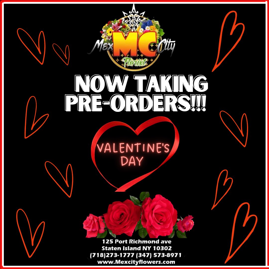 MCFlorist's tweet photo. We Are Now Accepting Pre-Orders for Valentine’s Day! !!!!! 
Avoid the Valentine’s Day Rush  And Hassle By Ordering Beforehand! 

Pre-Orders Can Also Now Be Placed Online ! link on bio. https://t.co/rjJ414BOHc