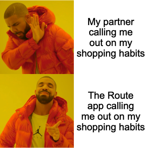 route's tweet photo. Introducing Route Year in Review! Update your app for judgement-free stats on your shopping habits 🤐 https://t.co/DEJPvZcMY2 https://t.co/lj2u2g0wkX