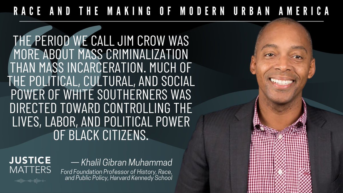 🎙️ How can we envision a more just future? Join us this month on Justice Matters as @sushmaraman and @KhalilGMuhammad discuss the intersection of racism, economic #inequality, and criminal justice, and the importance of creating #antiracist institutions: bit.ly/34faGp7