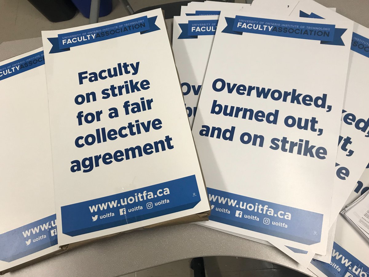 If Ontario Tech refuses to negotiate a fair contract and force us on strike, we are going to make sure our message is loud and clear. 300 picket signs ready to go for our members!!

With your help, we can still avoid a strike. Send an email at: uoitfa.ca/take-action/