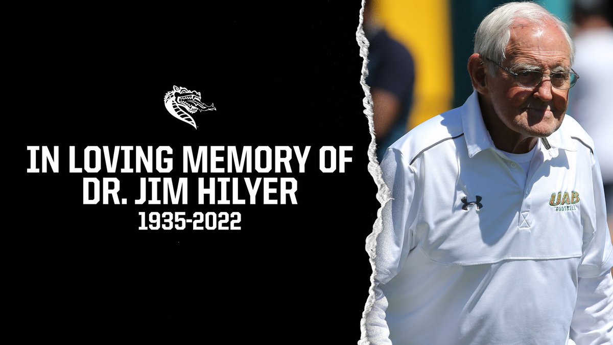 We are forever grateful for Dr. Jim Hilyer's legacy and his lasting impact that he had on UAB football. Our thoughts and prayers are with his family and friends.