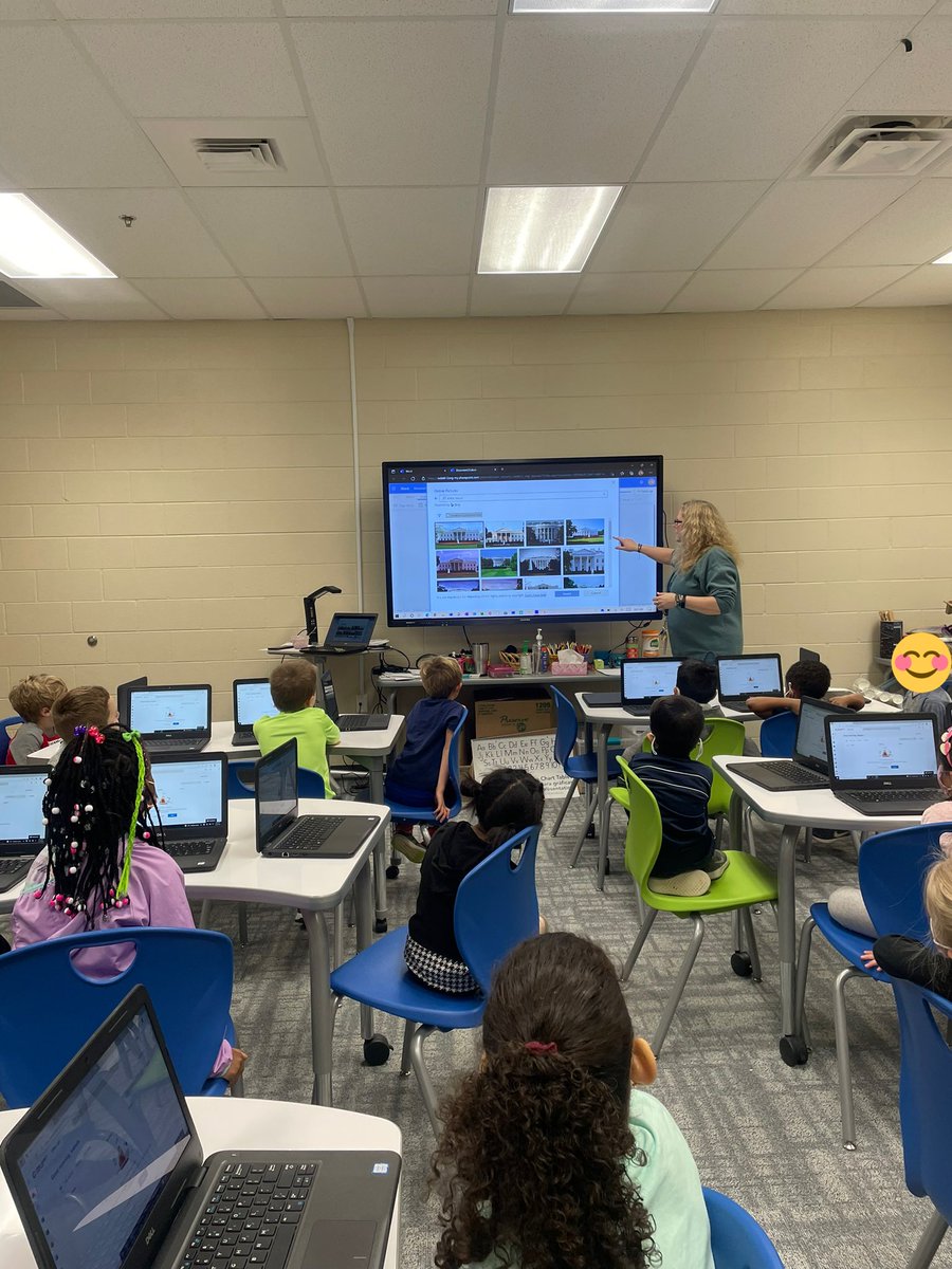Mrs_C_Harvey's tweet photo. @CommonsKse has these kindergartners rocking with their keyboard skills and @Microsoft365 as they insert images and text. They even got to test out the Dictate feature! 🎤 

@ColemanCrewKSE, your K crew did amazing today!

#CobbInTech #CobbDigiLearn https://t.co/iveKAZyTy1