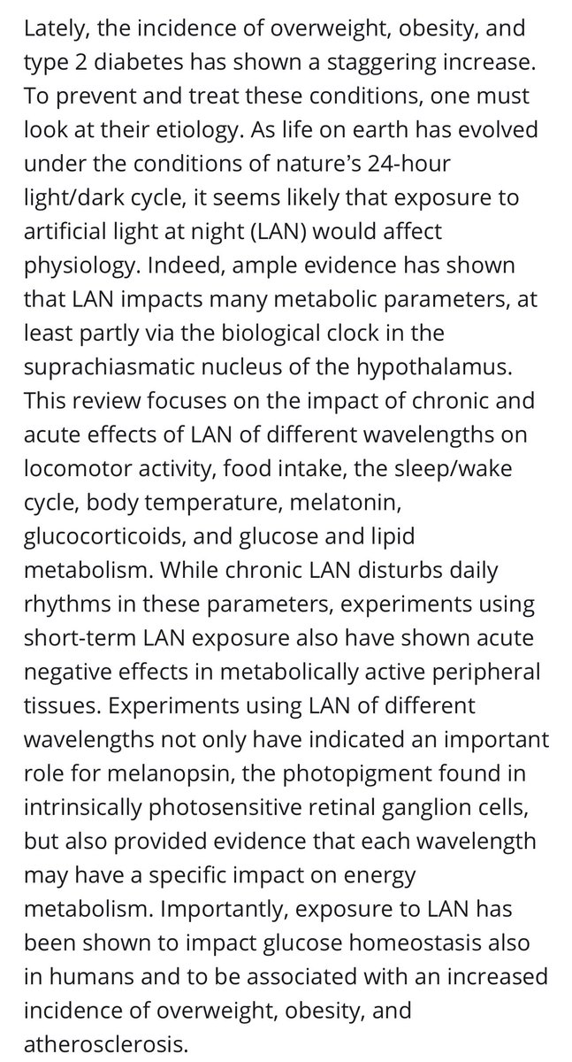 Metabolic Implications of Exposure to Light at Night: Lessons from Animal and Human Studies  https://onlinelibrary.wiley.com/doi/full/10.1002/oby.22807“Associated with an increased incidence of overweight, obesity, and atherosclerosis.”All research applies to humans.