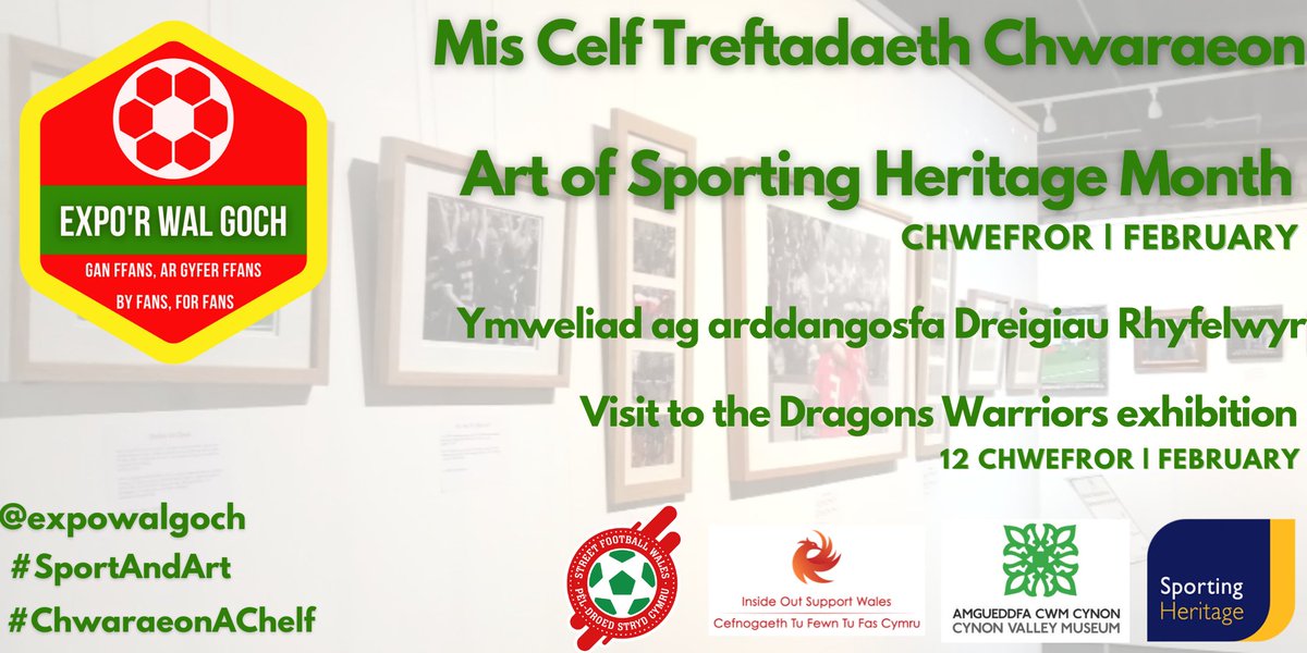 Expo'r Wal Goch (@expowalgoch) on Twitter photo As part of the Art of #SportingHeritage Month, join us at <a href="/cynonvalleymus/">Cynon Valley Museum</a> to view Nigel Whitbread's photographic exhibition of the 2019 Homelessness World Cup
In partnership with <a href="/cefnogaeth/">Inside Out Support Wales</a> <a href="/SFootballWales/">Street Football Wales</a> and <a href="/sportinghistory/">Sporting Heritage</a>
eventbrite.co.uk/e/ymweliad-ard… #SportAndArt As part of the Art of #SportingHeritage Month, join us at <a href="/cynonvalleymus/">Cynon Valley Museum</a> to view Nigel Whitbread's photographic exhibition of the 2019 Homelessness World Cup
In partnership with <a href="/cefnogaeth/">Inside Out Support Wales</a> <a href="/SFootballWales/">Street Football Wales</a> and <a href="/sportinghistory/">Sporting Heritage</a>
eventbrite.co.uk/e/ymweliad-ard… #SportAndArt