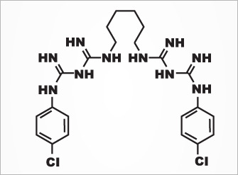 thinkasachemist's tweet photo. Visited the dentist. Had to rinse with diluted chlorhexidine (1,6-bis(4-chloro-phenylbiguanido)hexane), which works by binding with, and disrupting, bacterial cell walls. Tastes awful. One side effect is, ironically, tooth discoloration! https://t.co/2AFbwYoPLF