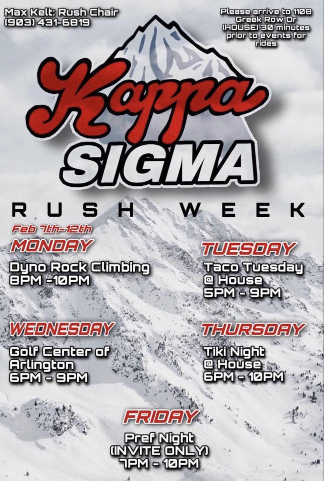Spring rush is almost here! Join the best fraternity in the world! #KappaSigma #Springrush2022