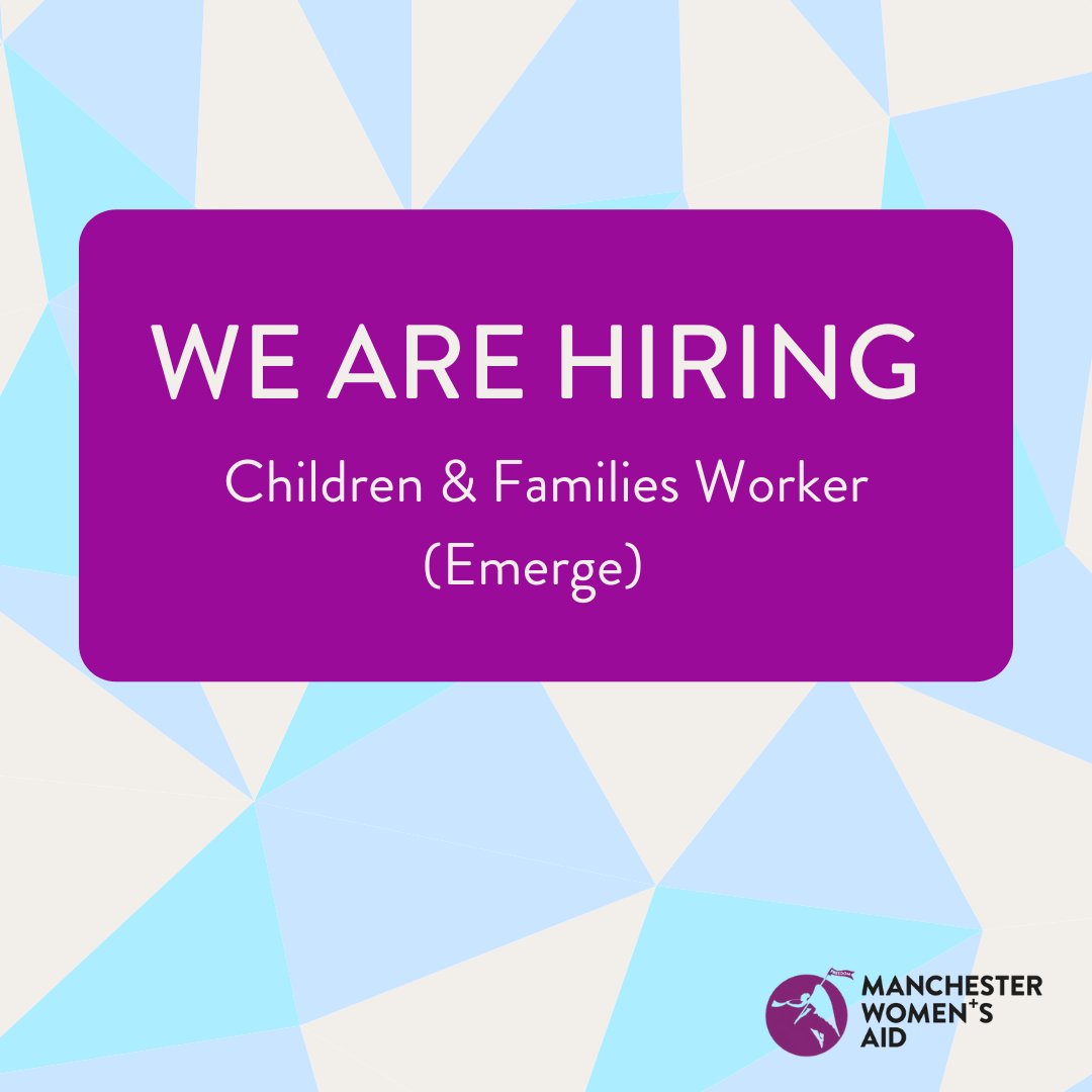MancWomensAid's tweet photo. We’re recruiting a Children &amp; Families Worker to offer support to children and their families across our refuge and dispersed property accommodation.

To download a recruitment pack visit: https://t.co/uG3CFrVWXl

#charityjobs #DAjobs https://t.co/qAvMvZ2Tw3