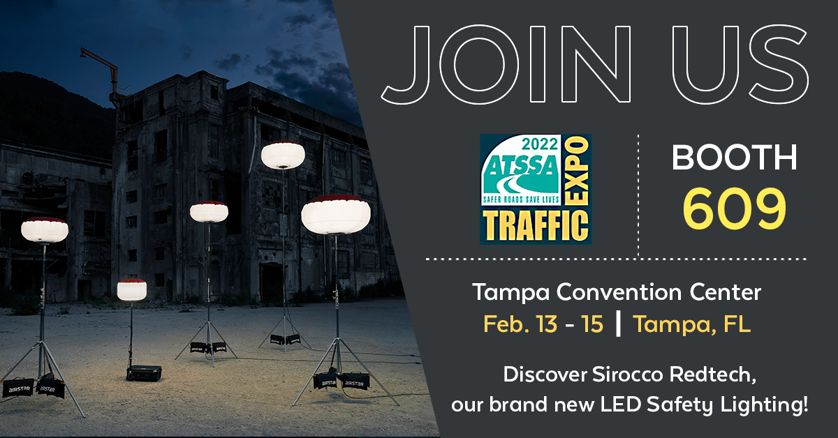 airstaramerica's tweet image. The @ATSSAHQ Traffic Expo starts in a couple of weeks. Join us in Booth 609 to learn about our brand new Sirocco Redtech Range of Safety Lighting.

Learn more:  bit.ly/3HfiOoA

#WeAreAirstar #safetylighting #worklighting #ATSSA2022 #SaferRoadsSaveLives