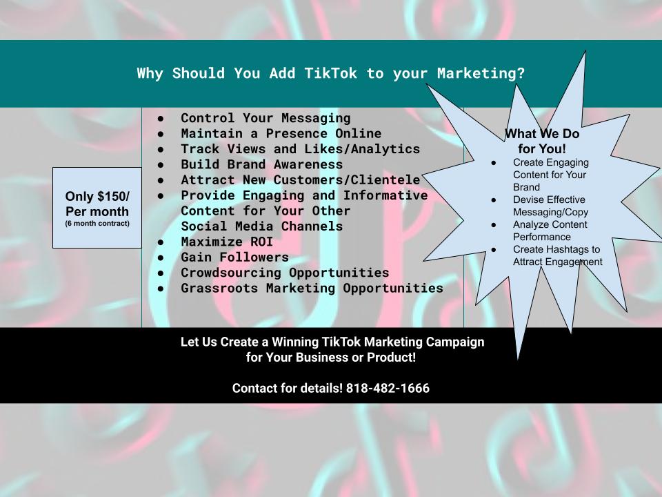 getPRsmart's tweet image. We just launched a tiktok marketing program for small and local businesses. Let the pros create content that attracts and engages followers and potential clients! Did I mention that its effective and affordable too? Please feel free to share!