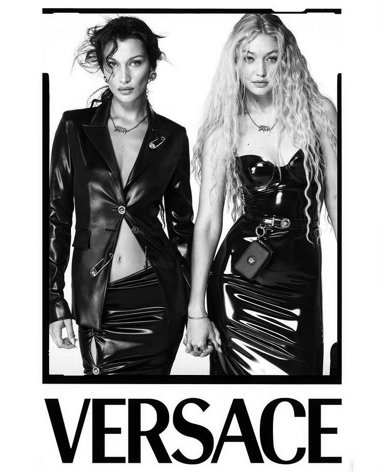 #BellaHadid + #GigiHadid front #Versace’s #VersaceSS22 campaign.