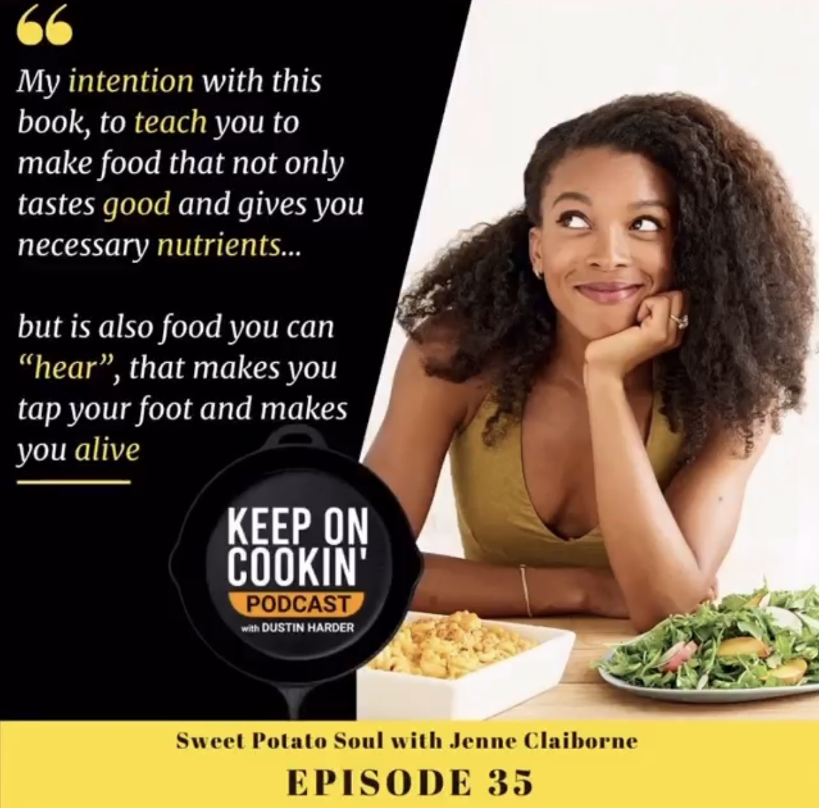 #TBT to vegan power-🏡 Jenné Claiborne of <a href="/sweetpotatosoul/">Sweet Potato Soul</a>. 🍠👼We chat her book, <a href="/YouTube/">YouTube</a> channel w/ over 650K subscribers 🤯, &amp; more! Listen to this &amp; MANY more ep's right now 🎧: podcasts.apple.com/us/podcast/35-…
#keeponcookinpod #vegan #podcast #cookbook