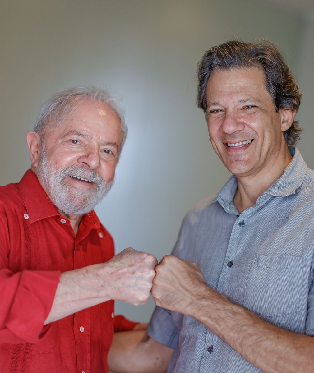 LulaOficial's tweet photo. Reencontrei, depois dele ter se recuperado da Covid19, o grande companheiro @Haddad_Fernando Juntos e animados com os desafios pela frente. https://t.co/egdDwcPC1w