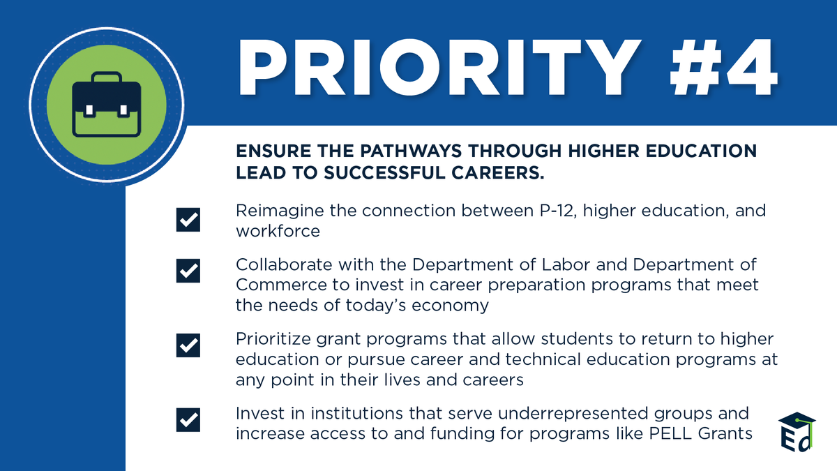 SecCardona's tweet photo. We must take bold action to improve our education system and elevate it to lead the world. To do this, we will create real change, focused on supporting educators &amp; students in and outside the classroom. #EDPriorities https://t.co/Sfydmt4vn7